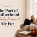 Featured image for the blog post "The Part of Motherhood Nobody Prepared Me For," showing a thoughtful middle-aged woman sitting by a window with a coffee mug, reflecting on the emotional challenges of raising older teens in midlife.